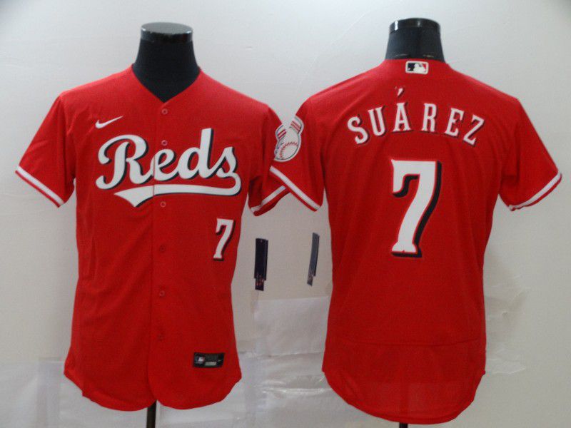 Men Cincinnati Reds #7 Suarez Red Nike Elite MLB Jerseys->milwaukee brewers->MLB Jersey